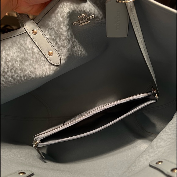 Authentic Coach Signature Canvas/Blue Reversible Tote - Picture 2 of 3